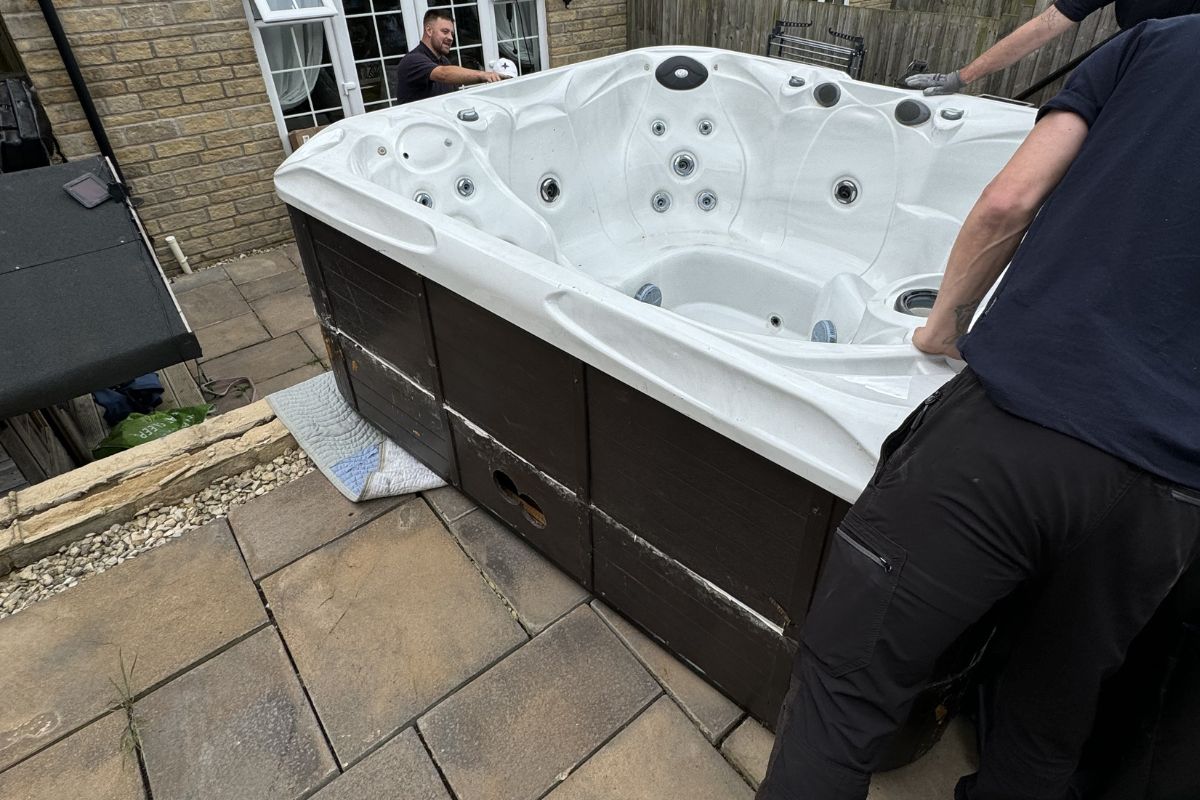 Hot tub removals and relocation by wardle and keach team